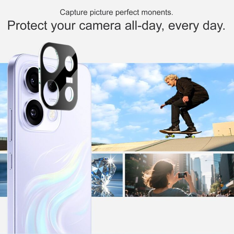 Защитное стекло на камеру IMAK Black Glass Lens для OPPO Reno 16 F/FS - Black: фото 6 из 8