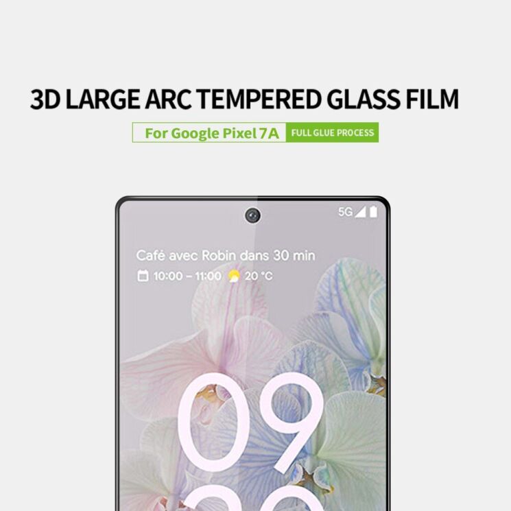 Защитное стекло PINWUYO 3D Full Glue для Google Pixel 7a - Black: фото 4 из 13