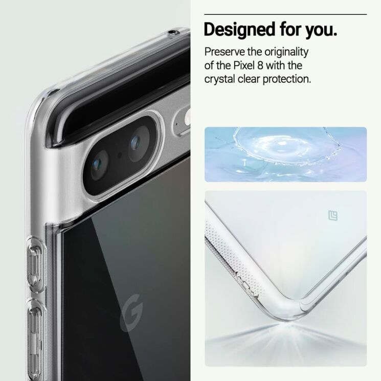 Защитный чехол Caseology Capella by Spigen для Google Pixel 8 (ACS06296) - Crystal Clear: фото 8 из 12