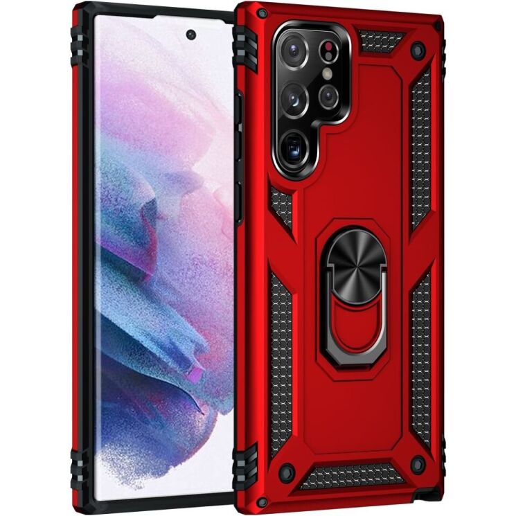 Защитный чехол Deexe Armor Case для Samsung Galaxy S22 Ultra (S908) - Red: фото 2 из 8