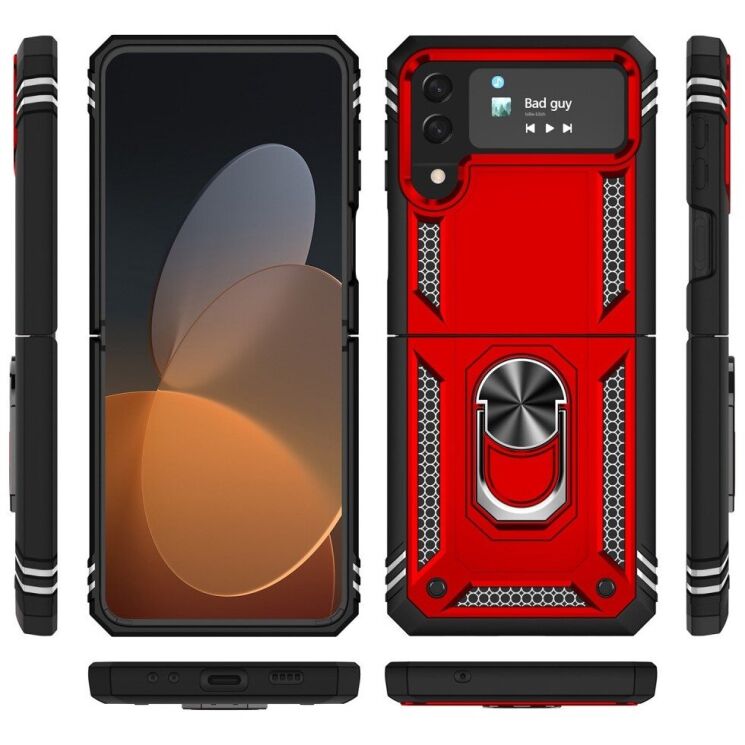 Защитный чехол Deexe Armor Case (FF) для Samsung Galaxy Flip 4 - Red: фото 3 из 8