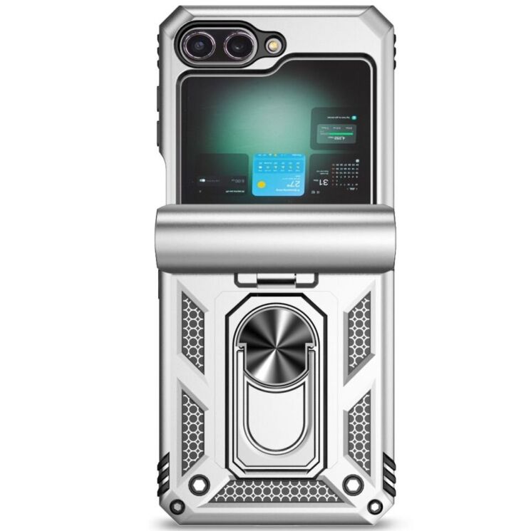 Защитный чехол Deexe Armor Case (FF) для Samsung Galaxy Flip 6 - Silver: фото 2 из 9