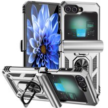 Защитный чехол Deexe Armor Case (FF) для Samsung Galaxy Flip 6 - Silver: фото 1 из 9