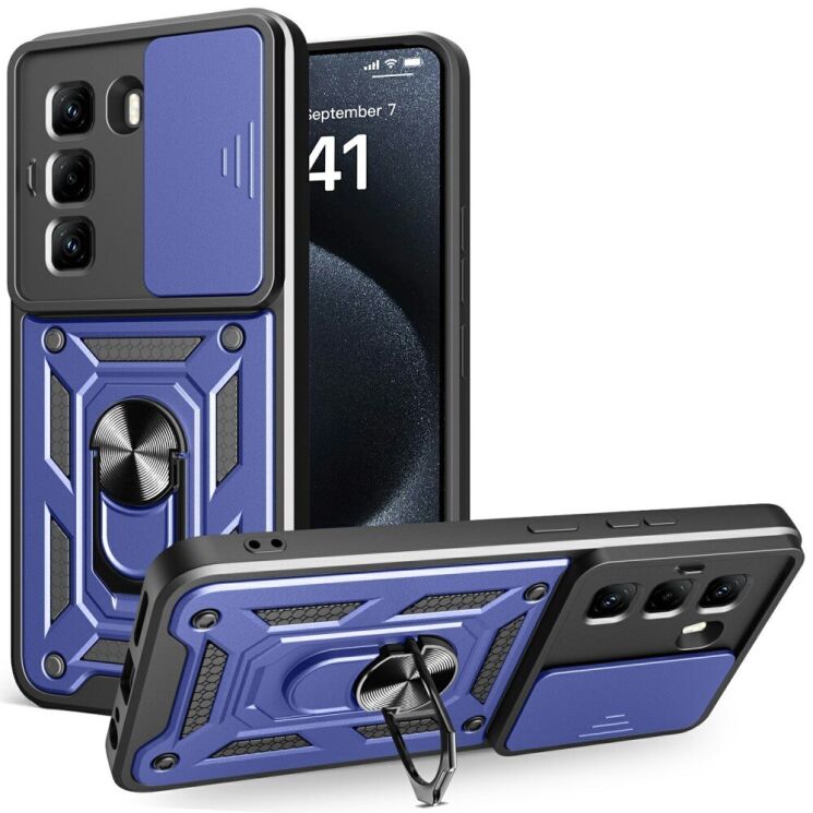 Защитный чехол Deexe Armor Shield для Infinix Hot 50 Pro - Blue: фото 1 из 8