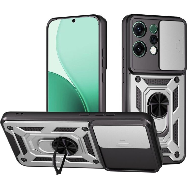 Захисний чохол Deexe Armor Shield для OPPO Reno 14 5G - Silver: фото 1 з 9