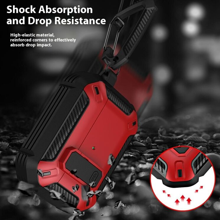 Защитный чехол Deexe Carbon Armor для AirPods Pro 3 - Red (390106R) Защитный чехол Deexe Carbon Armor для AirPods Pro 3 - Red: фото 6 из 8