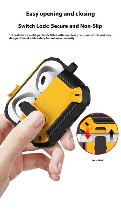 Защитный чехол Deexe Carbon Armor для AirPods Pro 3 - Red (390106R) Защитный чехол Deexe Carbon Armor для AirPods Pro 3 - Red: фото 8 из 8