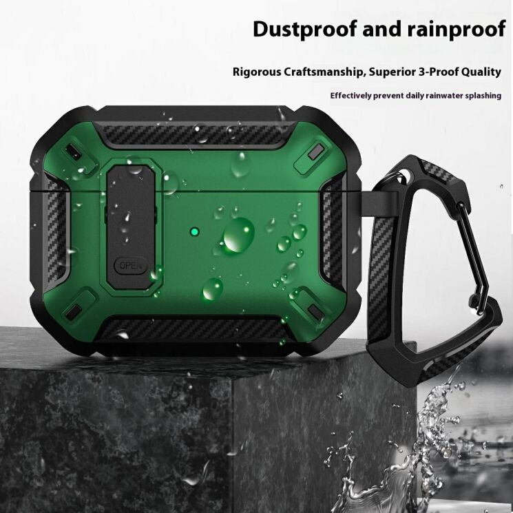 Защитный чехол Deexe Carbon Armor для AirPods Pro 3 - Red (390106R) Защитный чехол Deexe Carbon Armor для AirPods Pro 3 - Red: фото 3 из 8