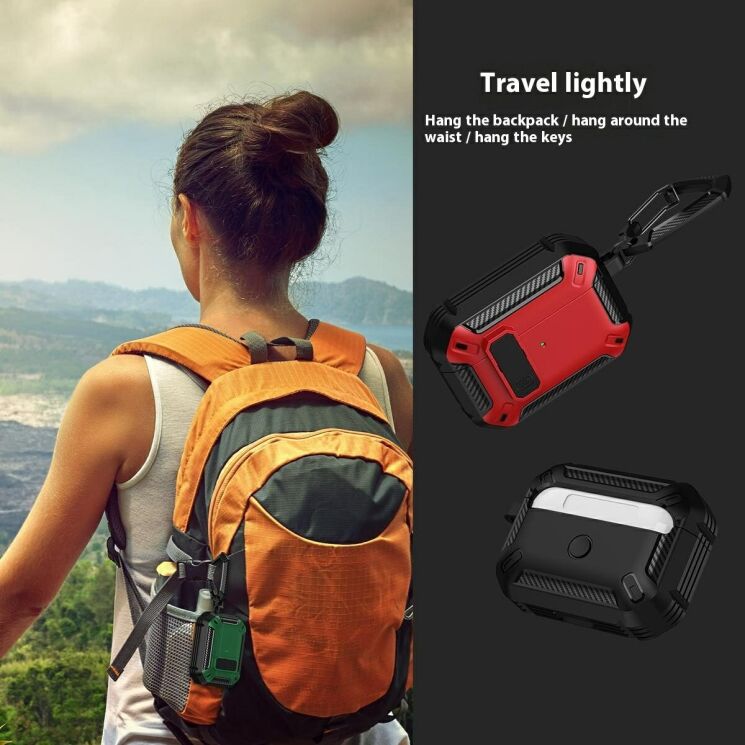 Защитный чехол Deexe Carbon Armor для AirPods Pro 3 - Red (390106R) Защитный чехол Deexe Carbon Armor для AirPods Pro 3 - Red: фото 5 из 8