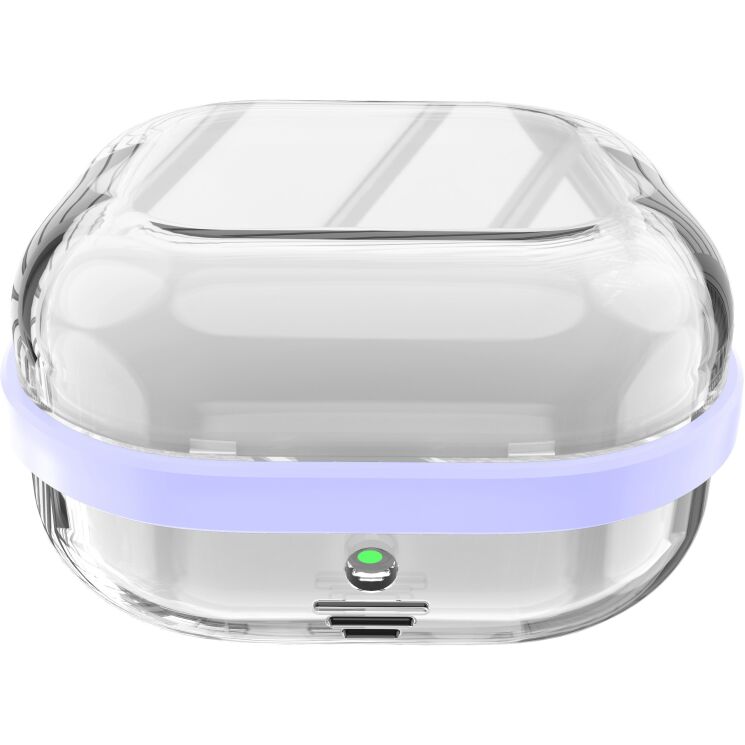 Защитный чехол Deexe Clear Guard для Samsung Galaxy Buds 4 / Buds 4 Pro - Transparent / Purple: фото 1 из 1