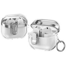 Захисний чохол Deexe Clear Luxe для Samsung Galaxy Buds 3 / Buds 3 Pro - Silver: фото 1 з 8
