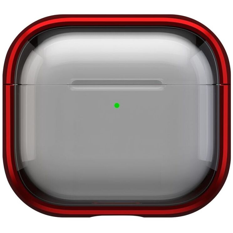 Защитный чехол Deexe Color Stand для Apple AirPods 4 - Transparent Red: фото 1 из 10