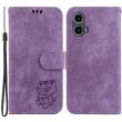 Защитный чехол Deexe Cute Tiger (FP) для Motorola Moto G24 / G04 / G04s / E14 - Purple (347806V)