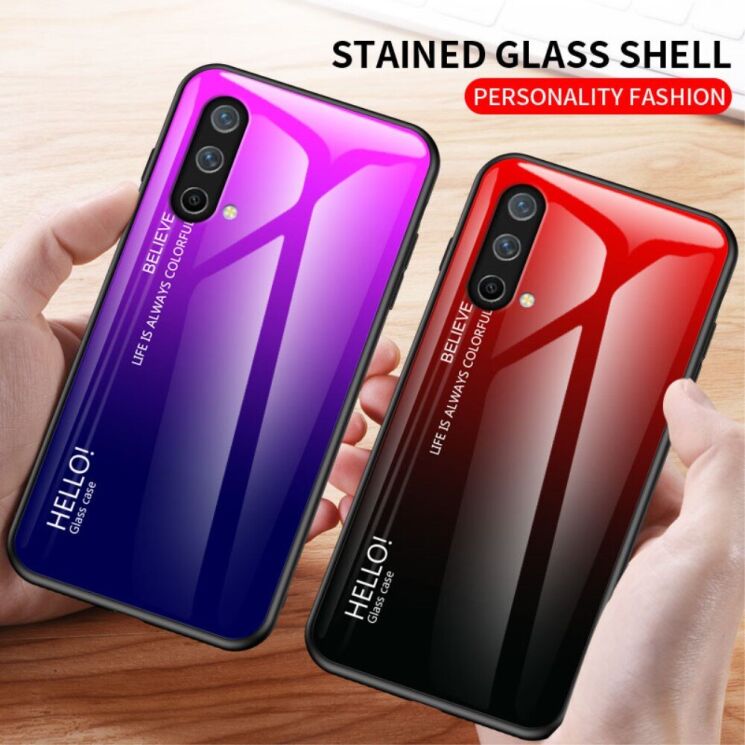 Защитный чехол Deexe Gradient Color для OnePlus Nord CE - Purple / Green: фото 8 из 11