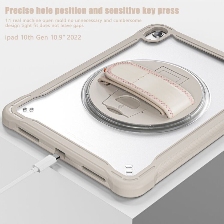 Защитный чехол Deexe Handstrap Сase для Apple iPad 10.9 (2022) / iPad 11 (2025) - Baby Blue: фото 9 из 12