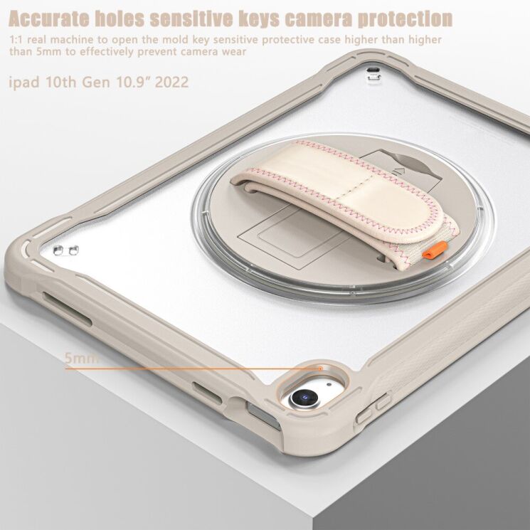 Защитный чехол Deexe Handstrap Сase для Apple iPad 10.9 (2022) / iPad 11 (2025) - Baby Blue: фото 10 из 12