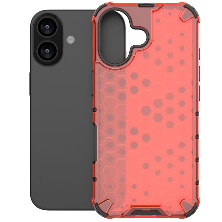 Захисний чохол Deexe Honeycomb Series для Apple iPhone 17 - Red: фото 2 з 6