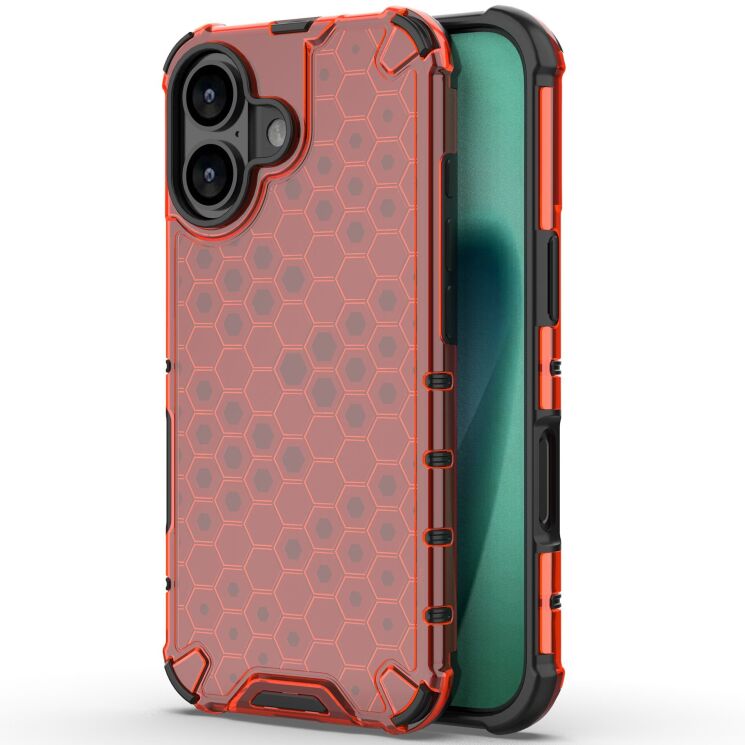 Захисний чохол Deexe Honeycomb Series для Apple iPhone 17 - Red: фото 1 з 6