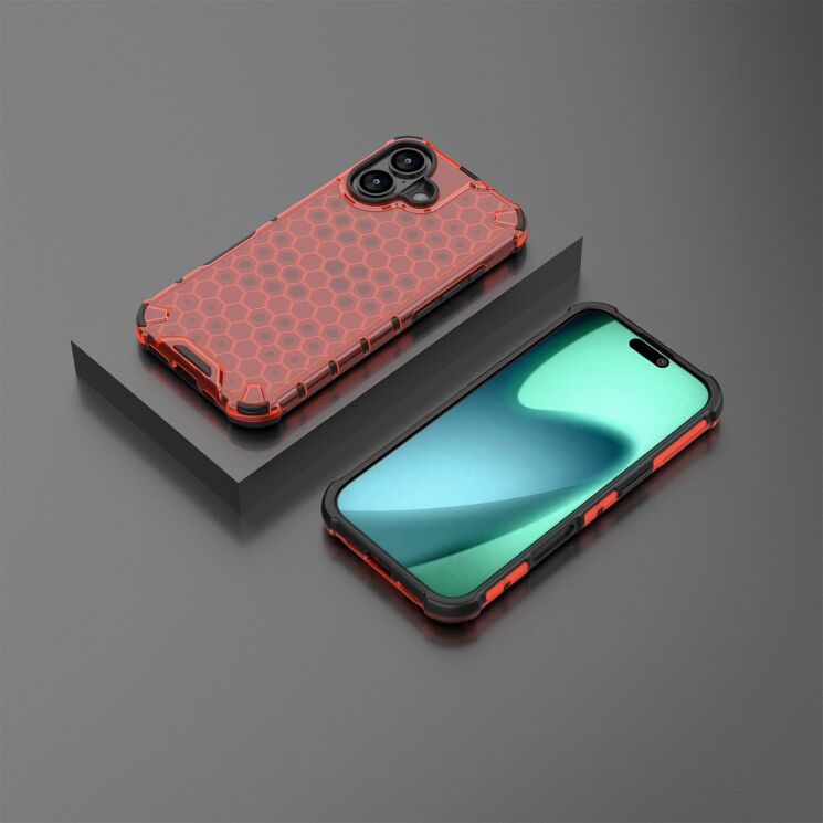 Захисний чохол Deexe Honeycomb Series для Apple iPhone 17 - Red: фото 3 з 6
