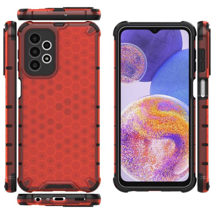 Защитный чехол Deexe Honeycomb Series для Samsung Galaxy A23 (A235) - Red: фото 2 из 5