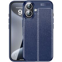 Защитный чехол Deexe Leather Cover для Apple iPhone 16 Plus - Blue: фото 1 из 6