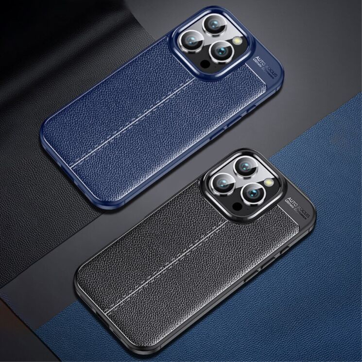 Защитный чехол Deexe Leather Cover для Apple iPhone 16 Pro Max - Blue: фото 5 из 5
