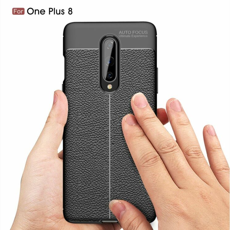 Захисний чохол Deexe Leather Cover для OnePlus 8 - Black: фото 8 з 17