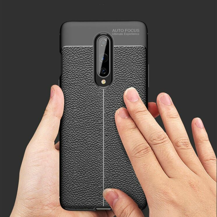 Захисний чохол Deexe Leather Cover для OnePlus 8 - Black: фото 15 з 17