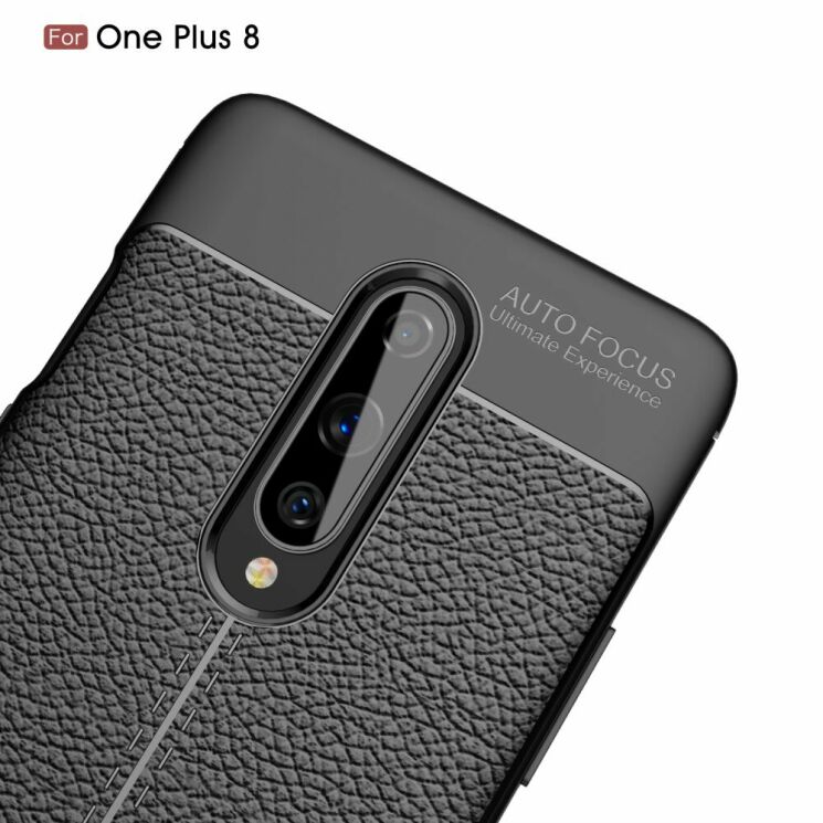 Захисний чохол Deexe Leather Cover для OnePlus 8 - Black: фото 6 з 17