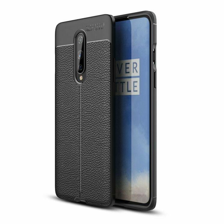 Захисний чохол Deexe Leather Cover для OnePlus 8 - Black: фото 1 з 17