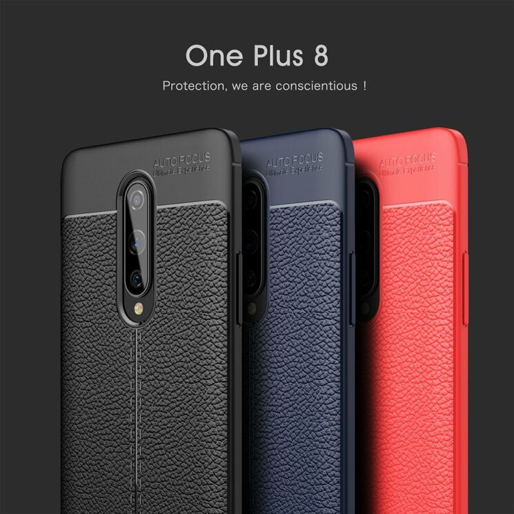 Захисний чохол Deexe Leather Cover для OnePlus 8 - Black: фото 9 з 17