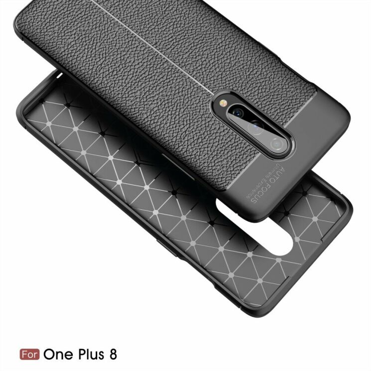 Захисний чохол Deexe Leather Cover для OnePlus 8 - Black: фото 3 з 17