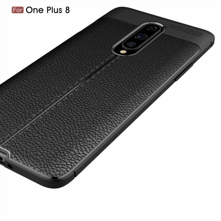 Захисний чохол Deexe Leather Cover для OnePlus 8 - Black: фото 5 з 17