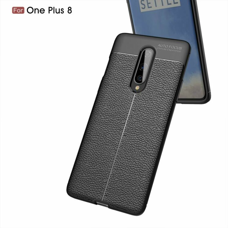 Захисний чохол Deexe Leather Cover для OnePlus 8 - Black: фото 7 з 17