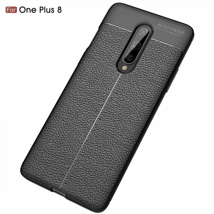 Захисний чохол Deexe Leather Cover для OnePlus 8 - Black: фото 2 з 17