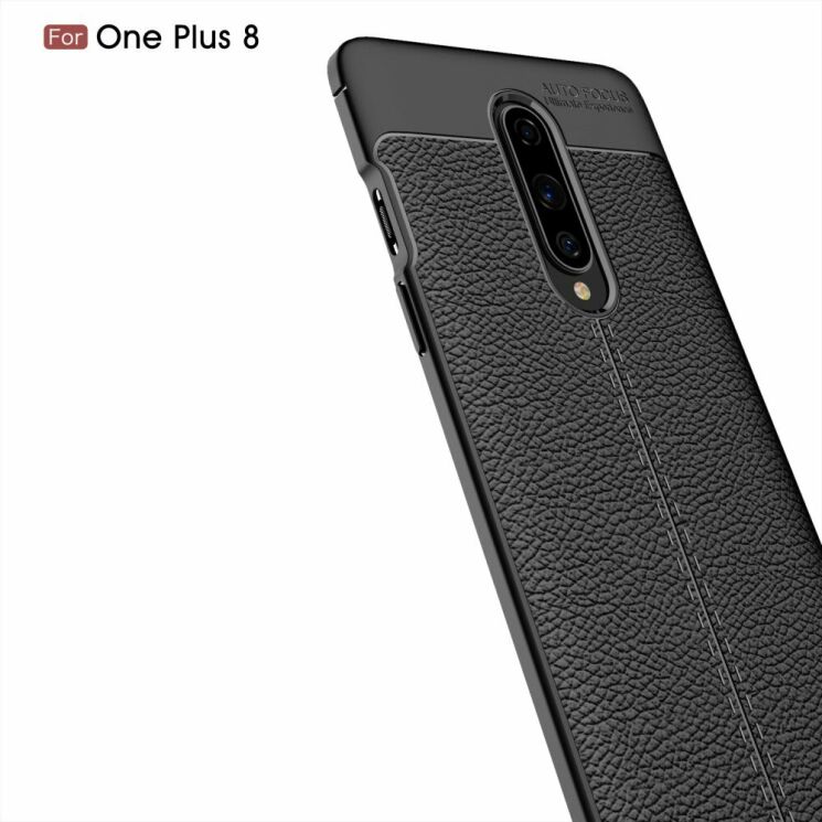 Захисний чохол Deexe Leather Cover для OnePlus 8 - Black: фото 4 з 17