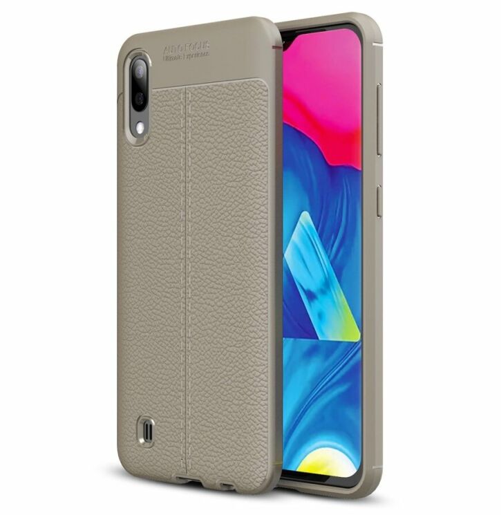 Защитный чехол Deexe Leather Cover для Samsung Galaxy M10 - Grey: фото 1 из 11
