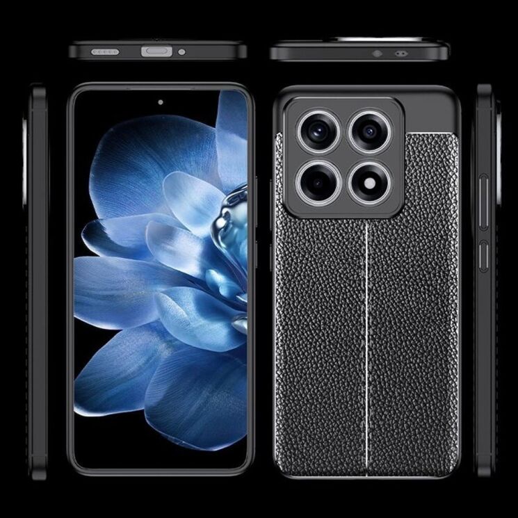 Защитный чехол Deexe Leather Cover для Xiaomi 14T - Black: фото 2 из 6