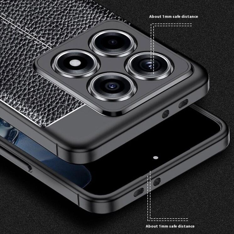 Защитный чехол Deexe Leather Cover для Xiaomi 14T - Black: фото 4 из 6