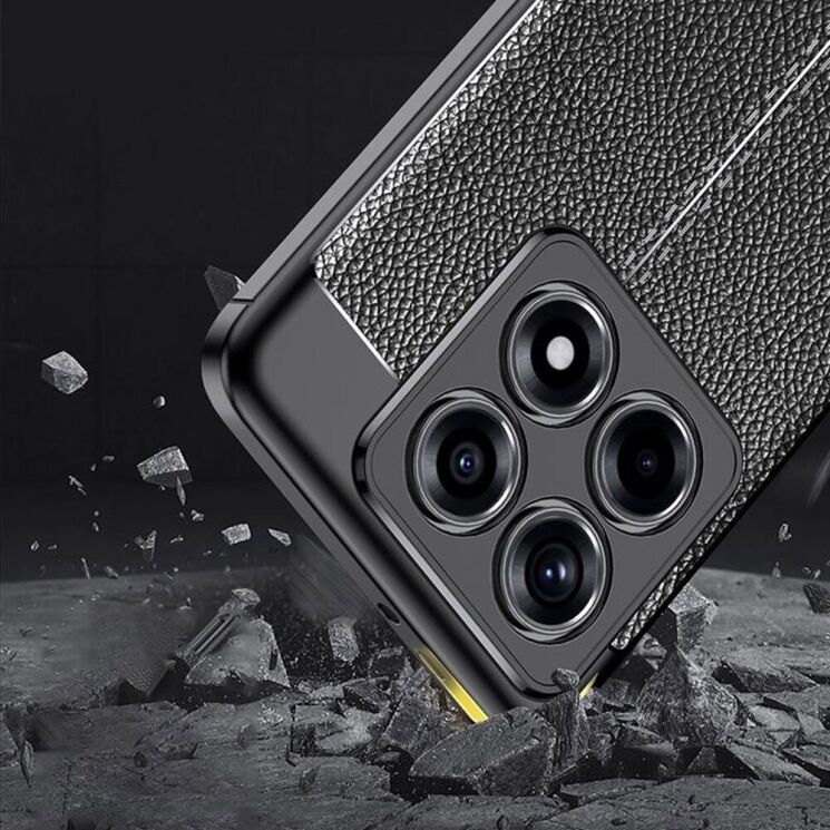 Защитный чехол Deexe Leather Cover для Xiaomi 14T - Black: фото 3 из 6