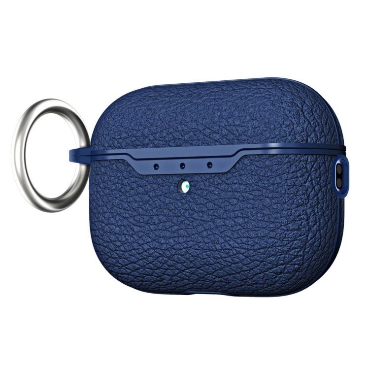Защитный чехол Deexe Leather Cover (FH) для Apple AirPods Pro 2 - Blue: фото 1 из 8