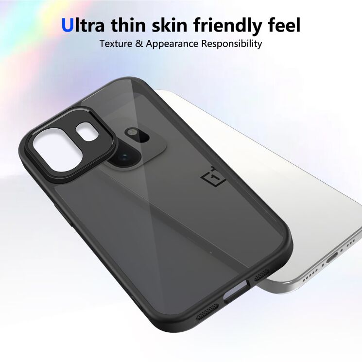 Захисний чохол Deexe Matte Skin для OnePlus 15T - Transparent Black: фото 3 з 8