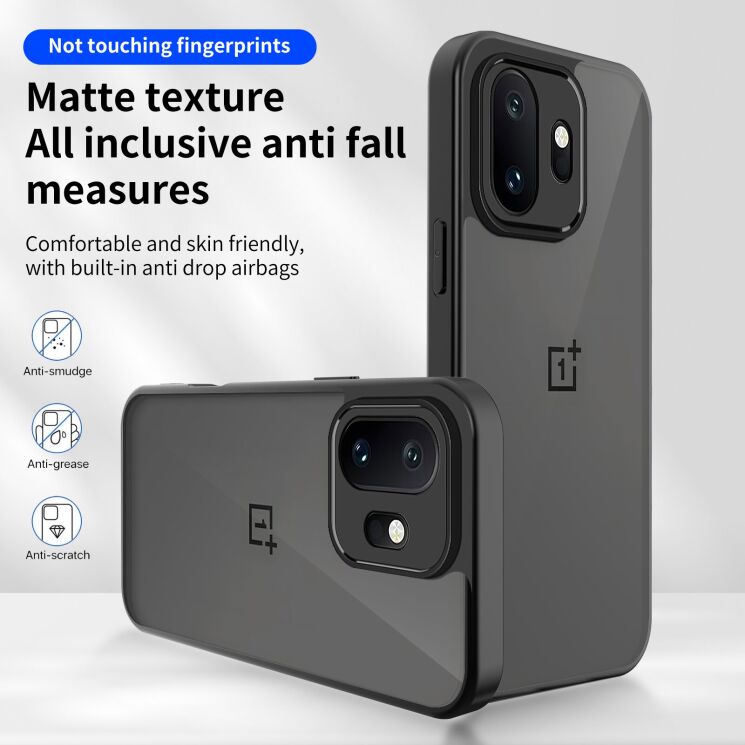 Захисний чохол Deexe Matte Skin для OnePlus 15T - Transparent Black: фото 6 з 8