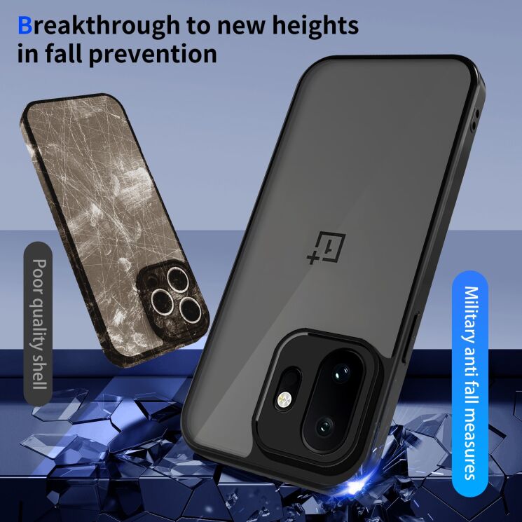 Захисний чохол Deexe Matte Skin для OnePlus 15T - Transparent Black: фото 7 з 8