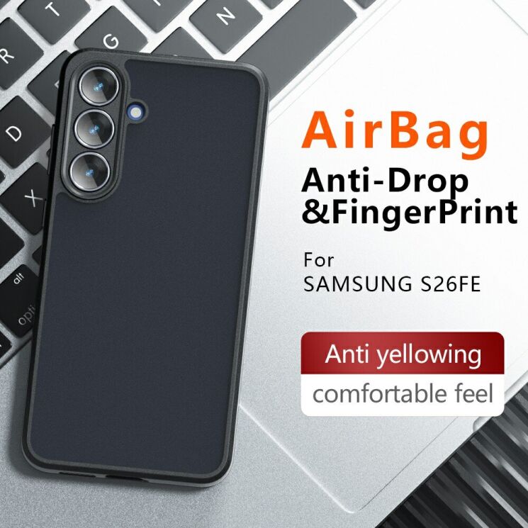 Защитный чехол Deexe Matte Skin для Samsung Galaxy S26 FE - Transparent Black: фото 12 из 13
