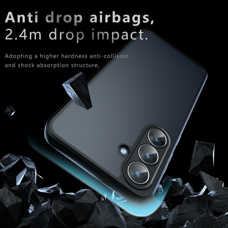 Защитный чехол Deexe Matte Skin для Samsung Galaxy S26 FE - Transparent Black: фото 4 из 13