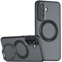 Защитный чехол Deexe Matte Skin Kickstand with MagSafe для Samsung Galaxy S25 FE (S731) - Black: фото 1 из 13