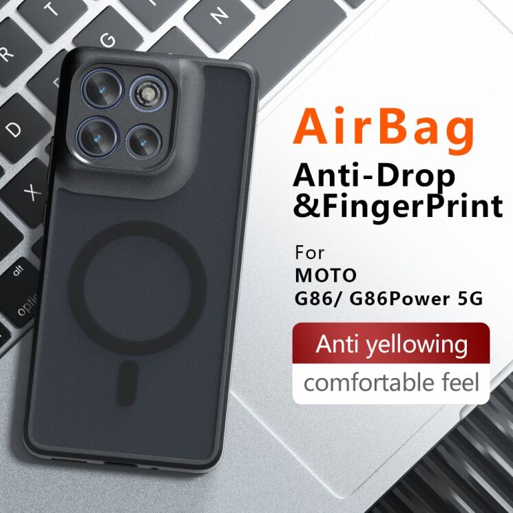 Защитный чехол Deexe Matte Skin with MagSafe для Motorola Moto G86 / G86 Power - Black: фото 12 из 12
