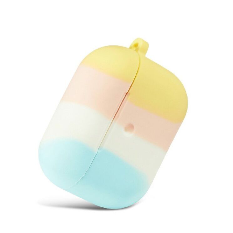 Защитный чехол Deexe Rainbow Case для AirPods 3 - Cyan / Light Yellow: фото 2 из 4