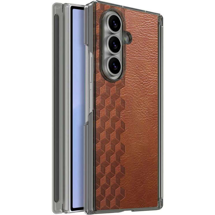 Защитный чехол Deexe Rhombus Case для Samsung Galaxy Fold 8 Ultra - Brown: фото 4 из 12